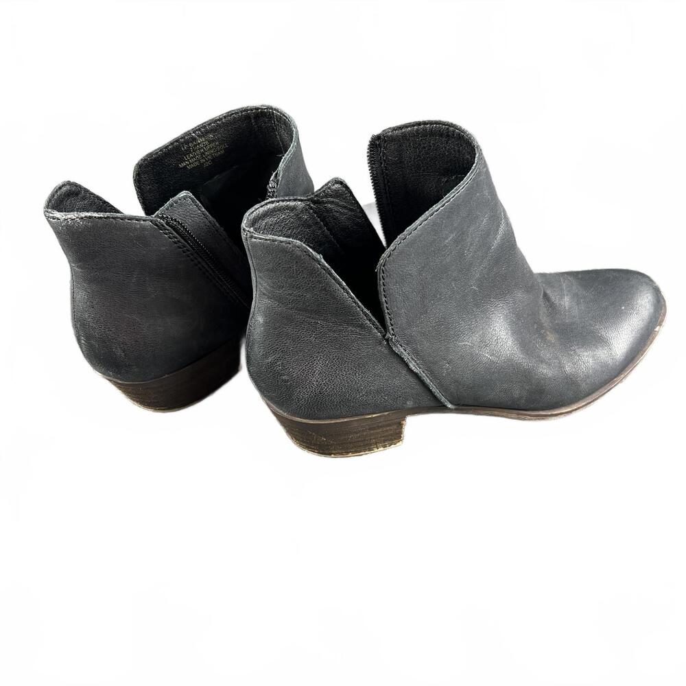 Lucky Brand LP‑BANNERR Black Leather Ankle Boots – Women’s Size 7.5M